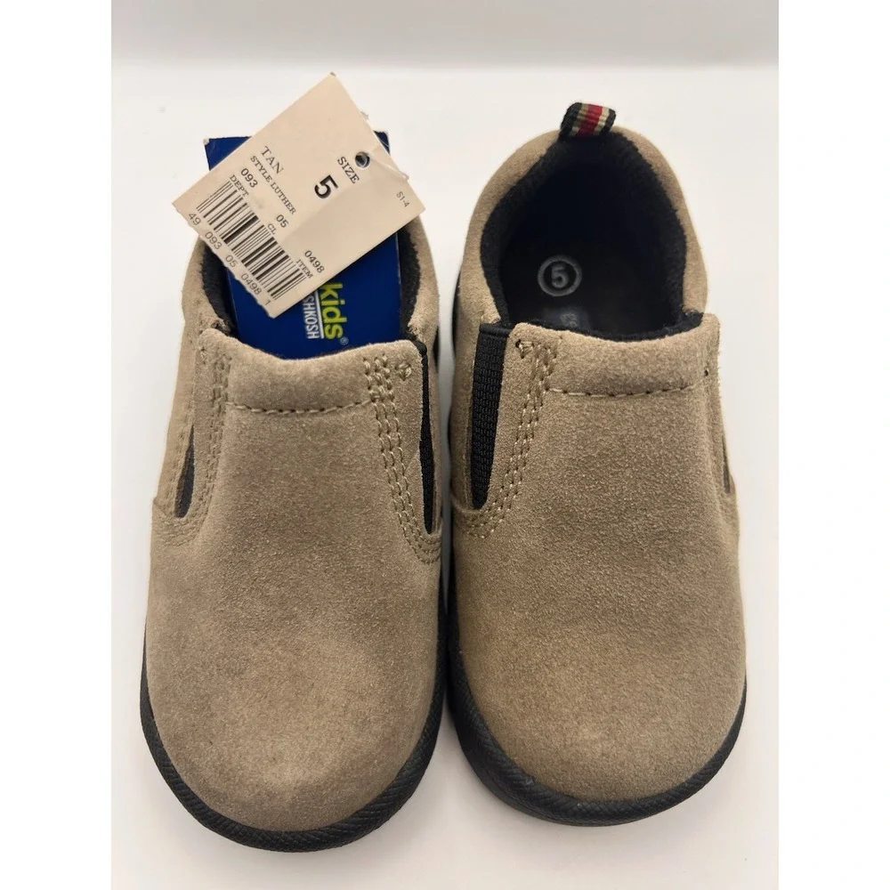 Genuine Kids OshKosh Toddler Boys Size 5 Luther Tan Slip On Loafers Shoes NWT